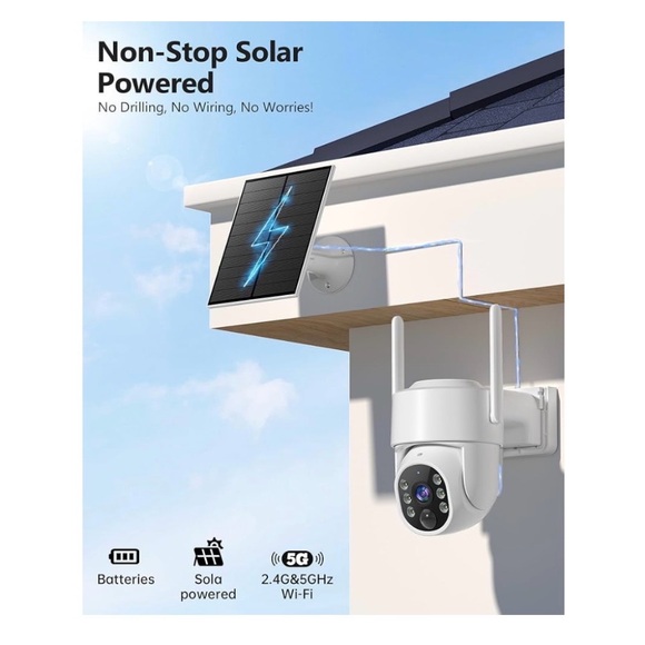 White Solar-Powered Security Camera - Picture 7 of 10
